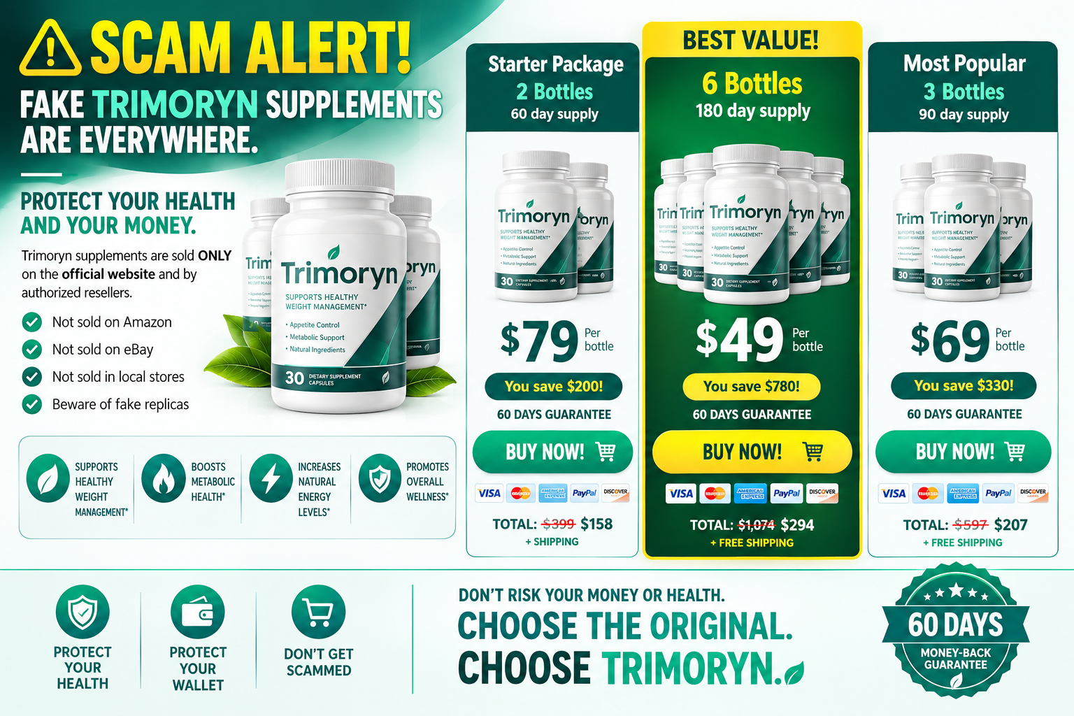 Trimoryn scam warning fake listings